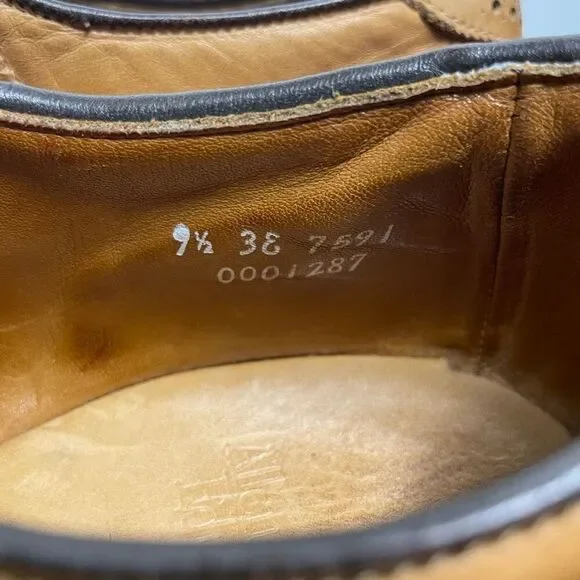 Allen Edmonds Shelton Walnut Rubber Sole Saddle Oxford Lace Up Dress Shoes 9.5 - Picture 4 of 8